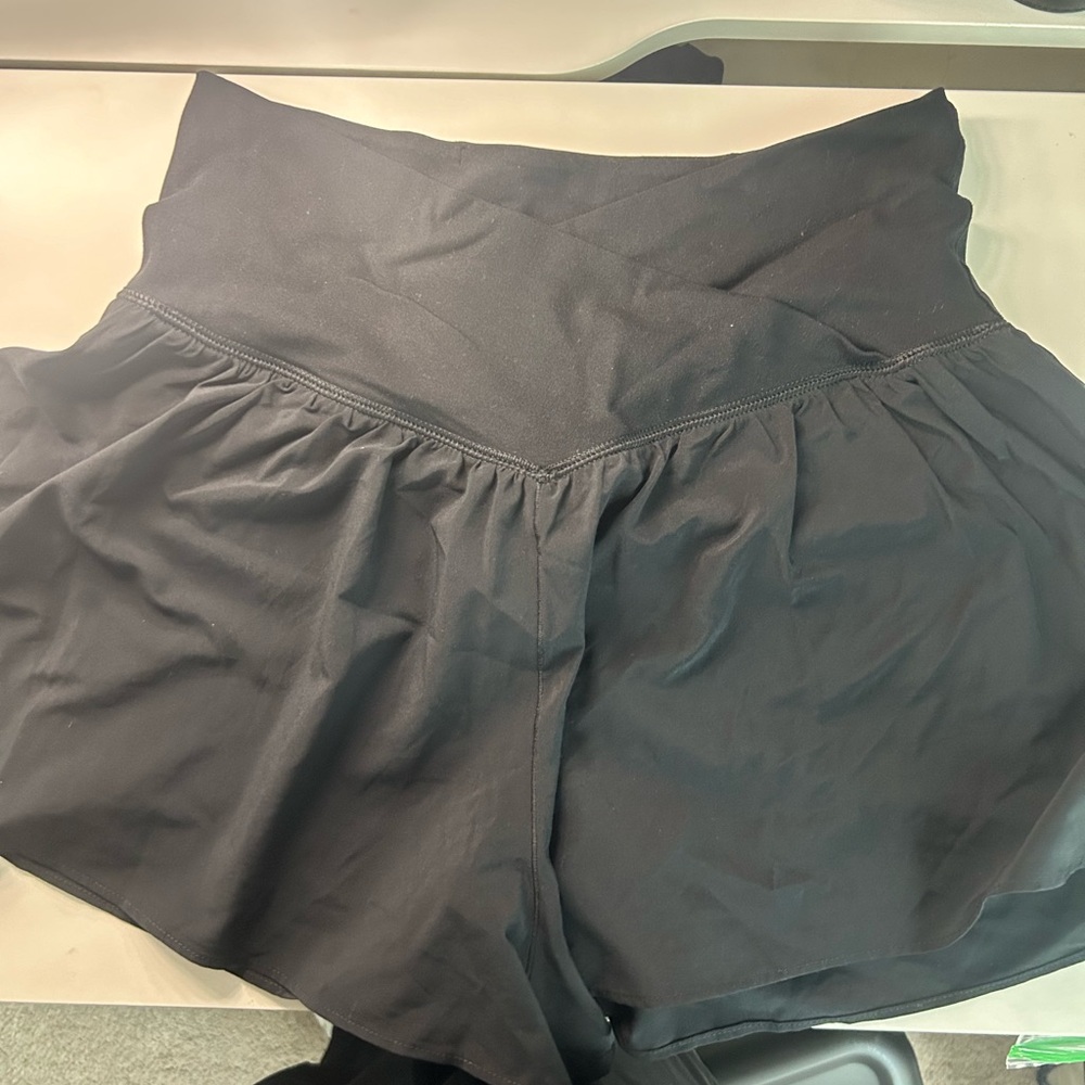 Aerie High Rise Cross Over Shorts
